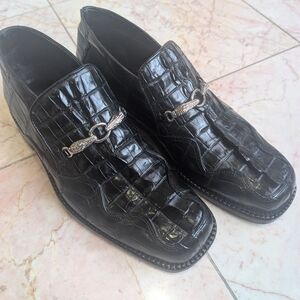 Black Mauri  Alligator Skin Shoes